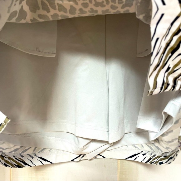 Lady Hagen Black White Brown Animal Print Side Slit Skorts Sz 10 - Picture 6 of 8